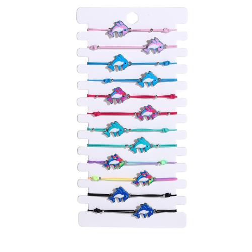 Bracelet en alliage de zinc, avec fil élastique, fait à la main, 12 pièces & styles différents pour le choix & pour femme, couleurs mélangées, Longueur:16-23 cm, Vendu par fixé