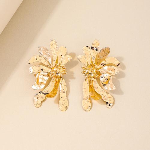 Tibetan Style Stud Earring, petals, plated, for woman, more colors for choice, Sold By Pair