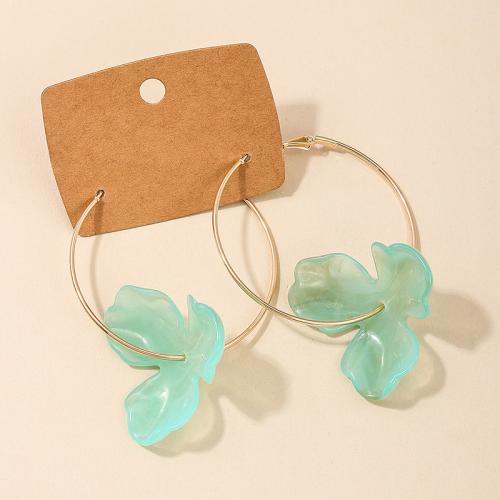 Tibetan Style Drop Earrings, with Acrylic, petals, plated, for woman, more colors for choice, Sold By Pair