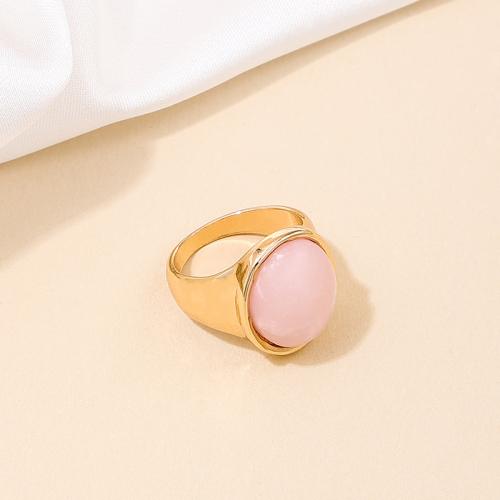 Tibetan Style Finger Ring, with Gemstone, plated, for woman, gold, Sold By Pair