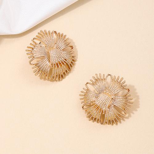 Tibetan Style Stud Earring, plated, for woman, gold, Sold By Pair