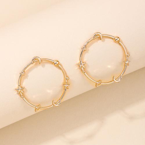 Tibetan Style Stud Earring, plated, for woman, gold, Sold By Pair