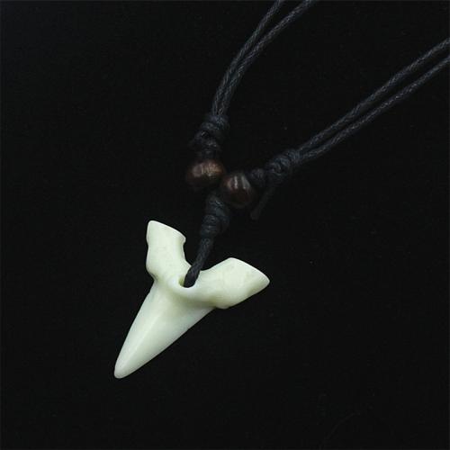 Resin Necklace, with Wax Cord, fashion jewelry & Unisex, white and black, Length:Approx 45 cm, Sold By PC