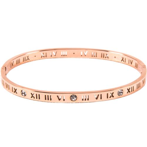 Bracelet d'acier titane, Placage, normes différentes pour le choix & pavé de micro zircon & pour femme, plus de couleurs à choisir, Diamètre intérieur:Environ 59.4mm, Vendu par PC