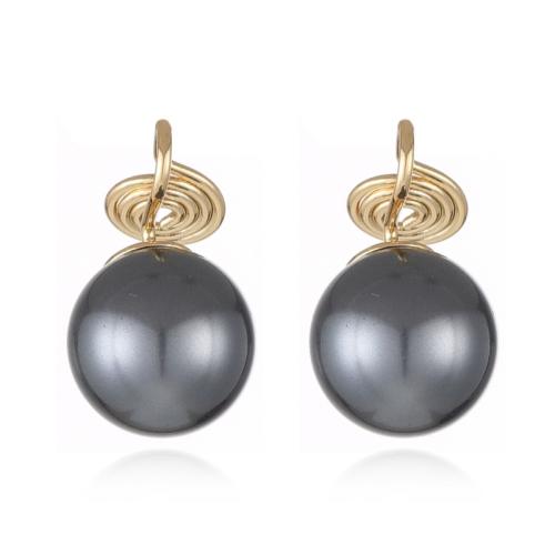 Brass Earring Clip, with Plastic Pearl, plated, different size for choice & for woman, more colors for choice, Sold By Pair