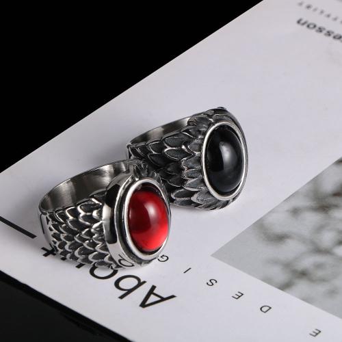 Stainless Steel Finger Ring, 304 Stainless Steel, with Agate, Vacuum Ion Plating, different size for choice & for man, more colors for choice, Sold By PC