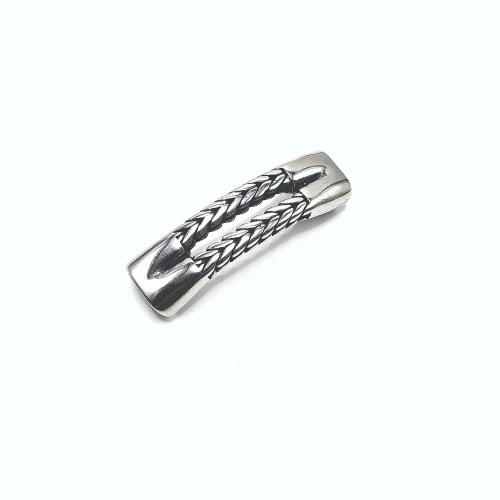 Stainless Steel Leather Cord Clasp, 304 Stainless Steel, polished, DIY, 6x12mm, Sold By PC