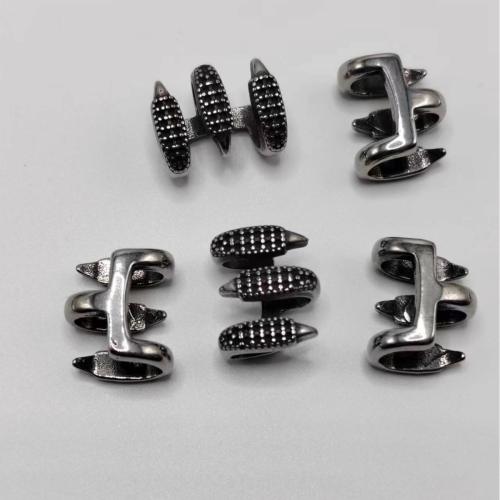 Edelstahl Lederschnur Verschluss, 304 Edelstahl, poliert, DIY, 6x12mm, verkauft von PC