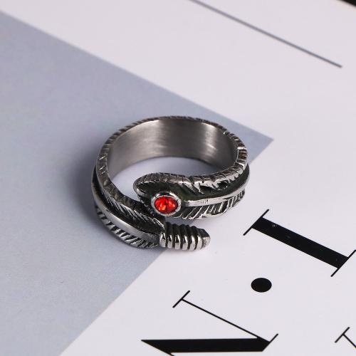 Rhinestone Stainless Steel Finger Ring, 304 Stainless Steel, Vacuum Ion Plating, different size for choice & for man & with rhinestone, more colors for choice, Sold By PC