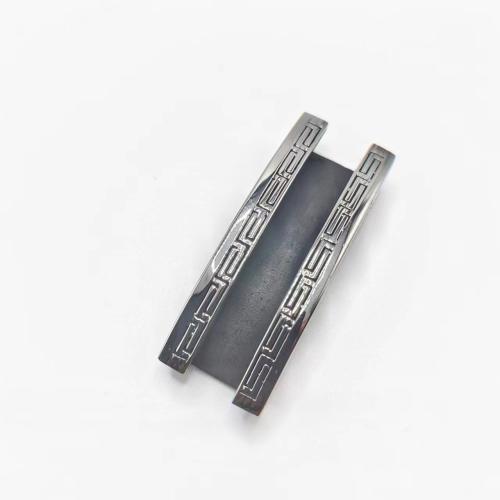 Stainless Steel Leather Cord Clasp, 304 Stainless Steel, polished, DIY, 5x12mm, Sold By PC