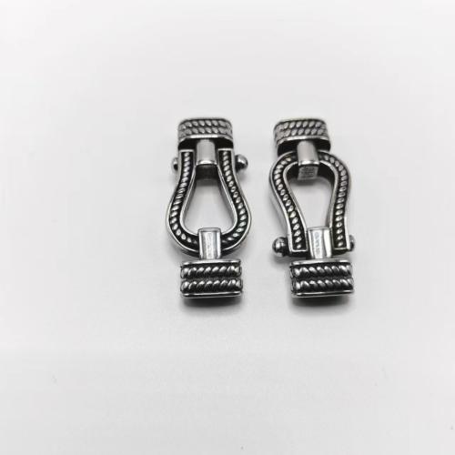 Stainless Steel Leather Cord Clasp, 304 Stainless Steel, polished, DIY, 5x10mm, Sold By PC