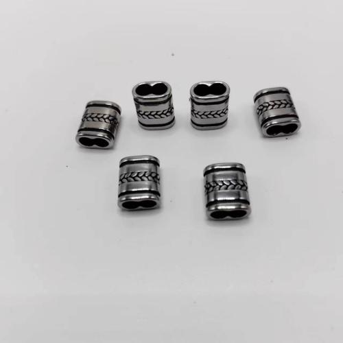 Edelstahl Lederschnur Verschluss, 304 Edelstahl, poliert, DIY, 5x10mm, verkauft von PC