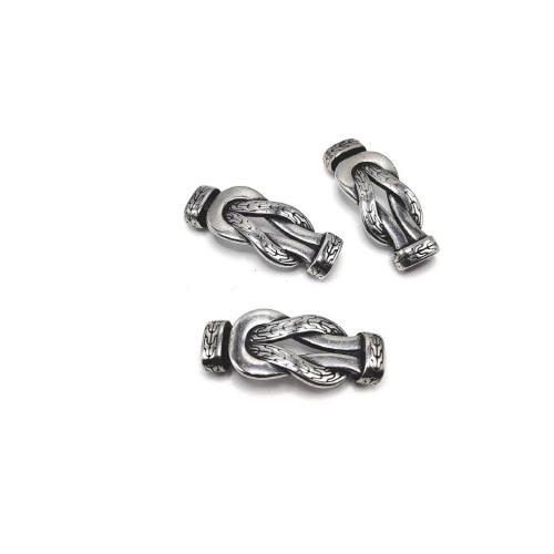 Stainless Steel Leather Cord Clasp, 304 Stainless Steel, polished, DIY, 4x8mm, Sold By PC