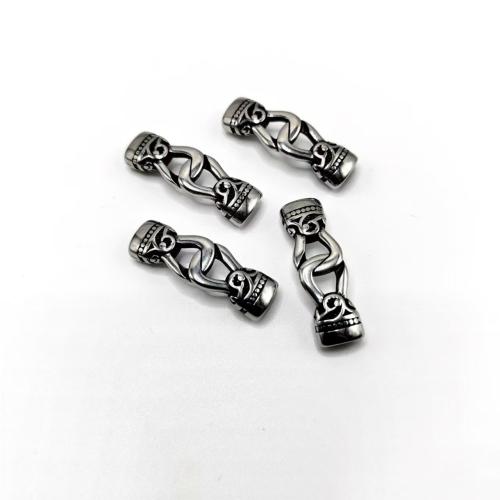 Stainless Steel Leather Cord Clasp, 304 Stainless Steel, polished, DIY, Sold By PC