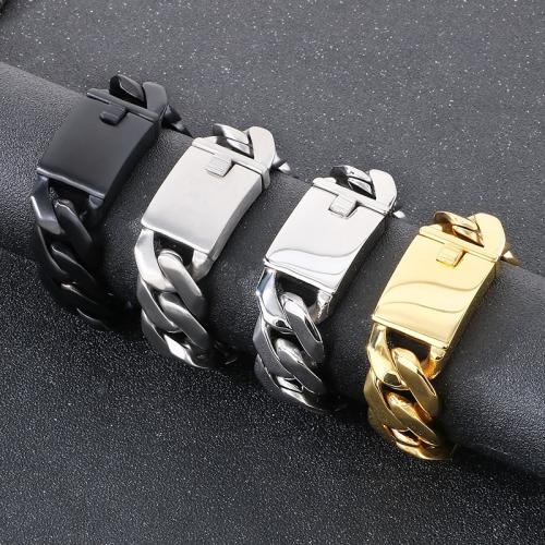 Stainless Steel Jewelry Bracelet, 304 Stainless Steel, Vacuum Ion Plating, for man, more colors for choice, Sold By PC