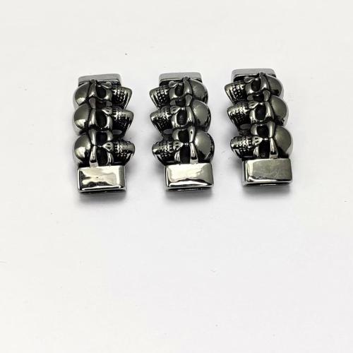 Stainless Steel Leather Cord Clasp, 304 Stainless Steel, Vacuum Ion Plating, DIY, 12x6mm, Sold By PC