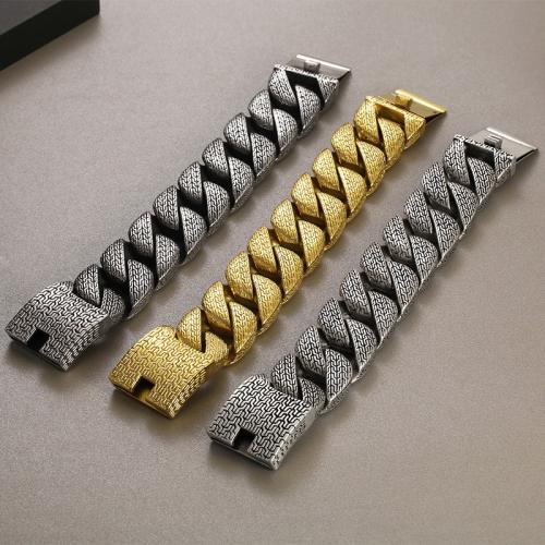 Stainless Steel Jewelry Bracelet, 304 Stainless Steel, Vacuum Ion Plating, for man, more colors for choice, Sold By PC