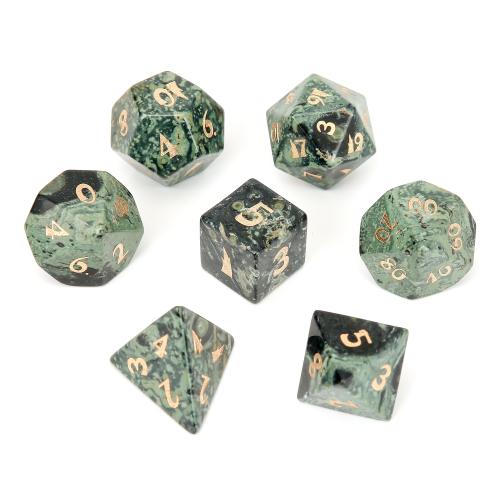 Dice for games, Green Eye Stone, Carved, different styles for choice, Sold By PC