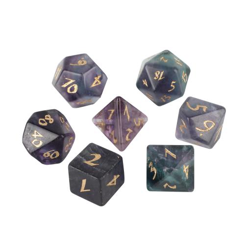 Dice for games, Purple Fluorite, Geometrical Pattern, Carved, different styles for choice, Sold By PC