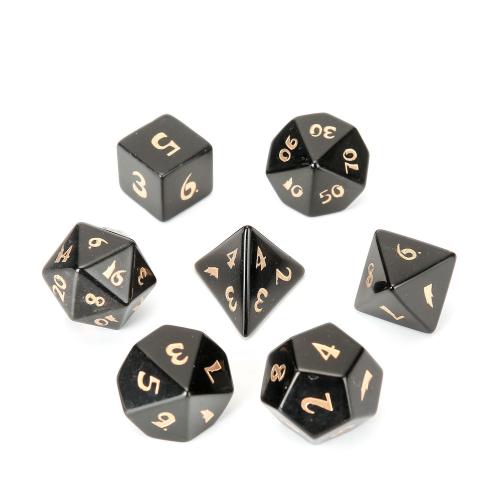 Dice for games, Obsidian, Geometrical Pattern, Carved, different styles for choice, Sold By PC