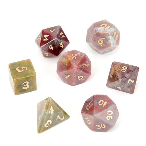 Dice for games, Indian Agate, Geometrical Pattern, Carved, different styles for choice, Sold By PC