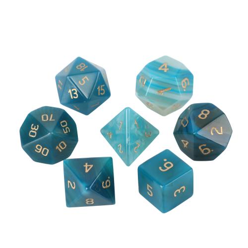 Dice for games, Blue Agate, Geometrical Pattern, Carved, different styles for choice, Sold By PC