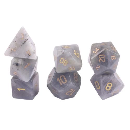 Dice for games, Labradorite, Geometrical Pattern, Carved, different styles for choice, Sold By PC