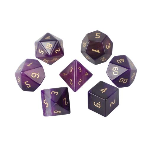 Dice for games, Purple Agate, Geometrical Pattern, Carved, different styles for choice, Sold By PC