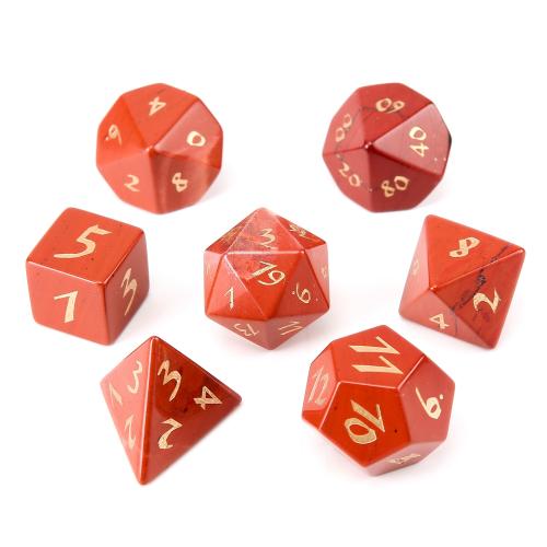 Dice for games, Red Jasper, Geometrical Pattern, Carved, different styles for choice, Sold By PC