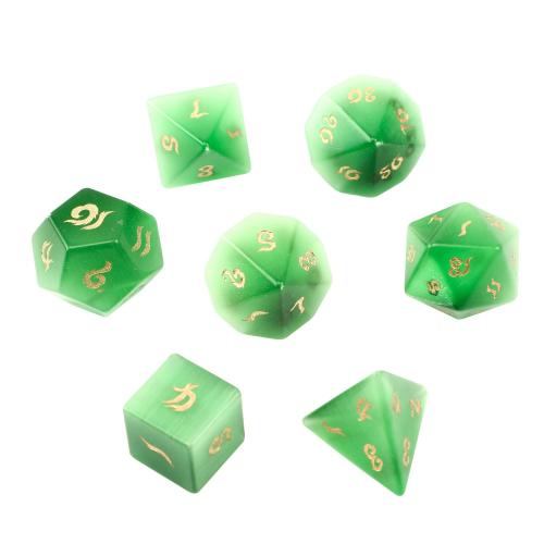 Dice for games, Cats Eye, Geometrical Pattern, different styles for choice, green, Sold By PC