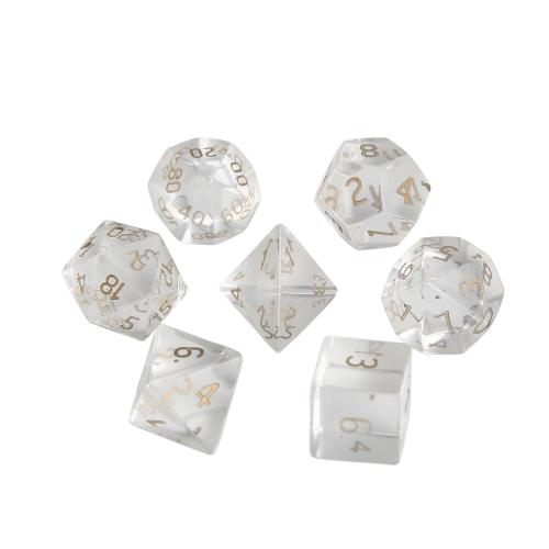 Dice for games, Crystal, Geometrical Pattern, Carved, different styles for choice, Crystal Clear, Sold By Set