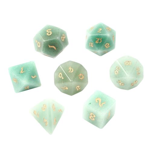 Dice for games, Green Aventurine, Geometrical Pattern, Carved, different styles for choice, Sold By PC