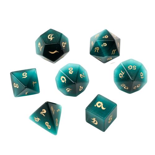 Dice for games, Cats Eye, Geometrical Pattern, different styles for choice, Peacock Blue, Sold By PC