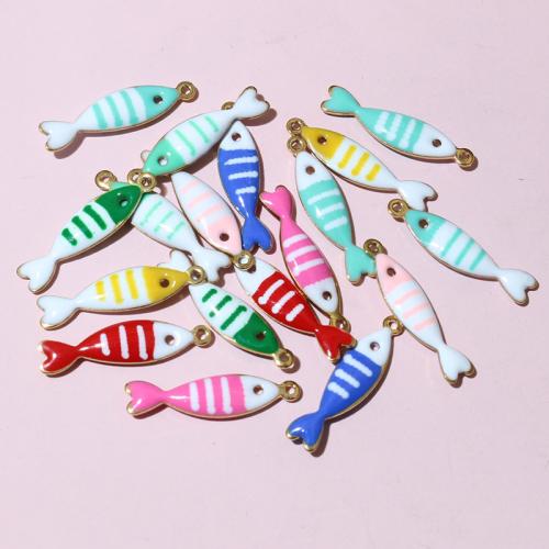 Acier inoxydable animaux Pendentifs, Acier inoxydable 304, poisson, DIY & émail, plus de couleurs à choisir, 18x5mm, Environ 100PC/sac, Vendu par sac