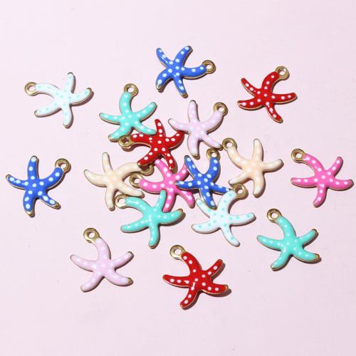 Stainless Steel Animal Pendants, 304 Stainless Steel, Starfish, Vacuum Ion Plating, DIY & enamel, more colors for choice, 10.50x10mm, Approx 100PCs/Bag, Sold By Bag