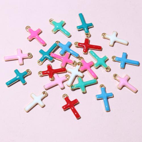 Stainless Steel Cross Pendants, 304 Stainless Steel, Vacuum Ion Plating, DIY & enamel, more colors for choice, 10x6mm, Approx 100PCs/Bag, Sold By Bag