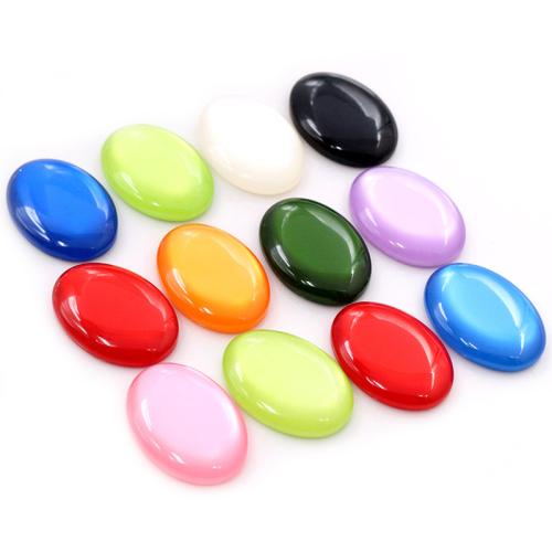 Fashion Resin Cabochons, Flat Oval, DIY, more colors for choice, 18x25mm, Approx 100PCs/Bag, Sold By Bag