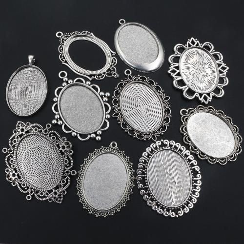 Tibetan Style Pendant Cabochon Setting, antique silver color plated, DIY & different designs for choice, more colors for choice, nickel, lead & cadmium free, inside diameter:30x40mm, Approx 100PCs/Bag, Sold By Bag