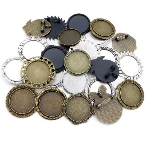 Fornituras de Broche de Aleación de Zinc, chapado, Bricolaje & diferentes patrones para la opción, más colores para la opción, libre de níquel, plomo & cadmio, inside diameter:30mm, aproximado 100PCs/Bolsa, Vendido por Bolsa