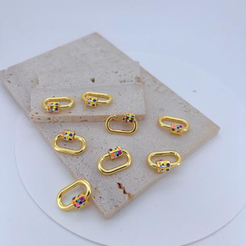 Brass Screw Clasp, gold color plated, DIY & enamel, nickel, lead & cadmium free, Sold By PC