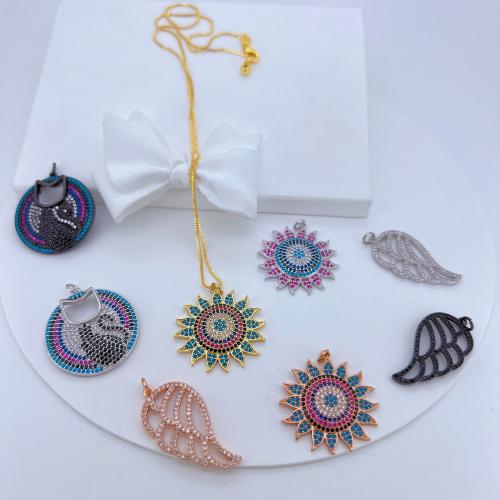 Pendentifs mauvais oeil, laiton, Placage, DIY & motif de mauvais œil & styles différents pour le choix & pavé de micro zircon, plus de couleurs à choisir, protéger l'environnement, sans nickel, plomb et cadmium, Vendu par PC