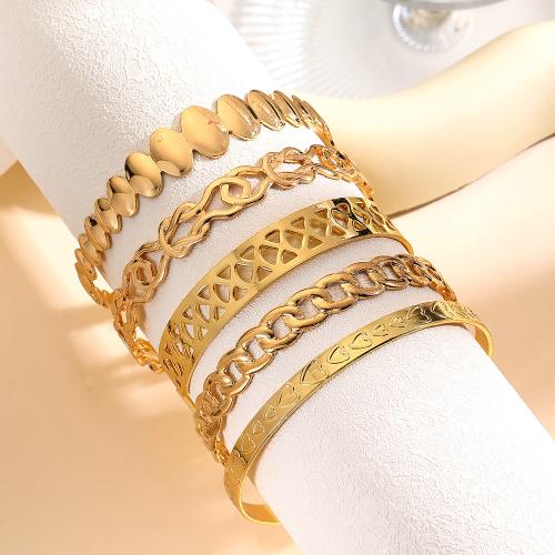 Tibetan Style Bracelet, gold color plated, 6 pieces & for woman, nickel, lead & cadmium free, Sold By Set