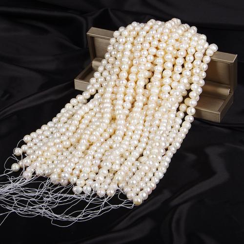 Natural Freshwater Pearl Loose Beads, Slightly Round, DIY, white, 11x12mm, Sold Per Approx 38 cm Strand