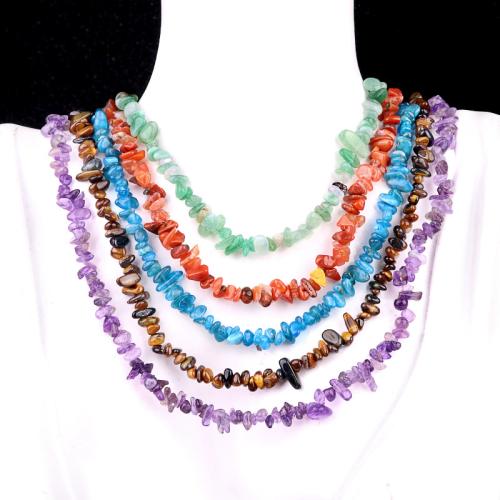 Natural Gemstone Necklace, Natural Stone, fashion jewelry & different materials for choice, more colors for choice, Sold By PC