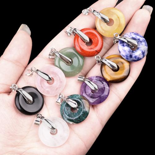 Gemstone Pendants Jewelry, Natural Stone, DIY & different materials for choice, more colors for choice, Sold By PC