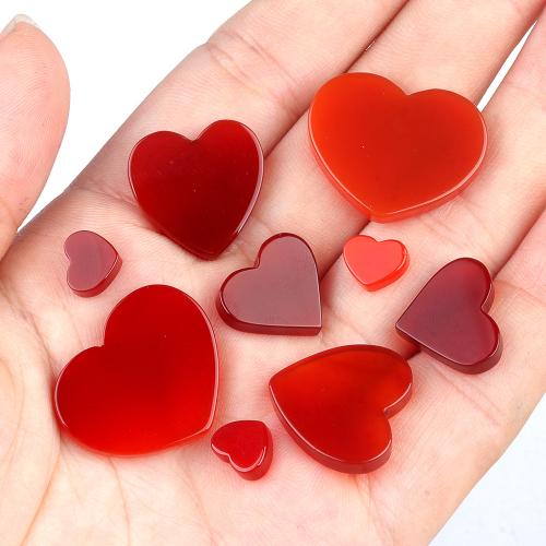 Agate Cabochon, Red Agate, Heart, DIY & different size for choice, red, Sold By PC