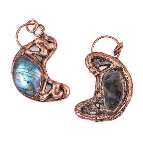 Collier bijoux de pierre gemme, Labradorite, avec Corée-Corée & fer, bijoux de mode, couleurs mélangées, Vendu par PC