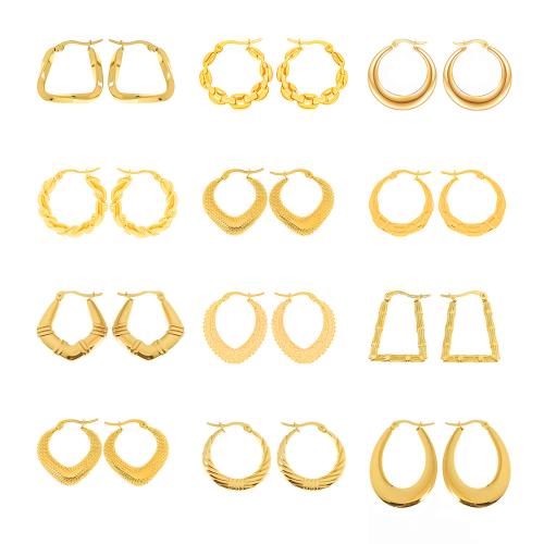 Stainless Steel Lever Back Earring, 304 Stainless Steel, 18K gold plated, fashion jewelry & different styles for choice & for woman, Sold By Pair