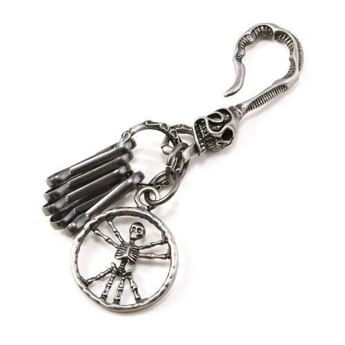 Tibetan Style Key Clasp, with Iron, antique silver color plated, Halloween Design & Unisex & hollow, Sold By PC