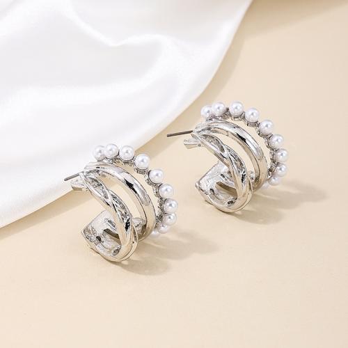 Tibetan Style Stud Earring, with Plastic, plated, for woman, more colors for choice, Sold By Pair